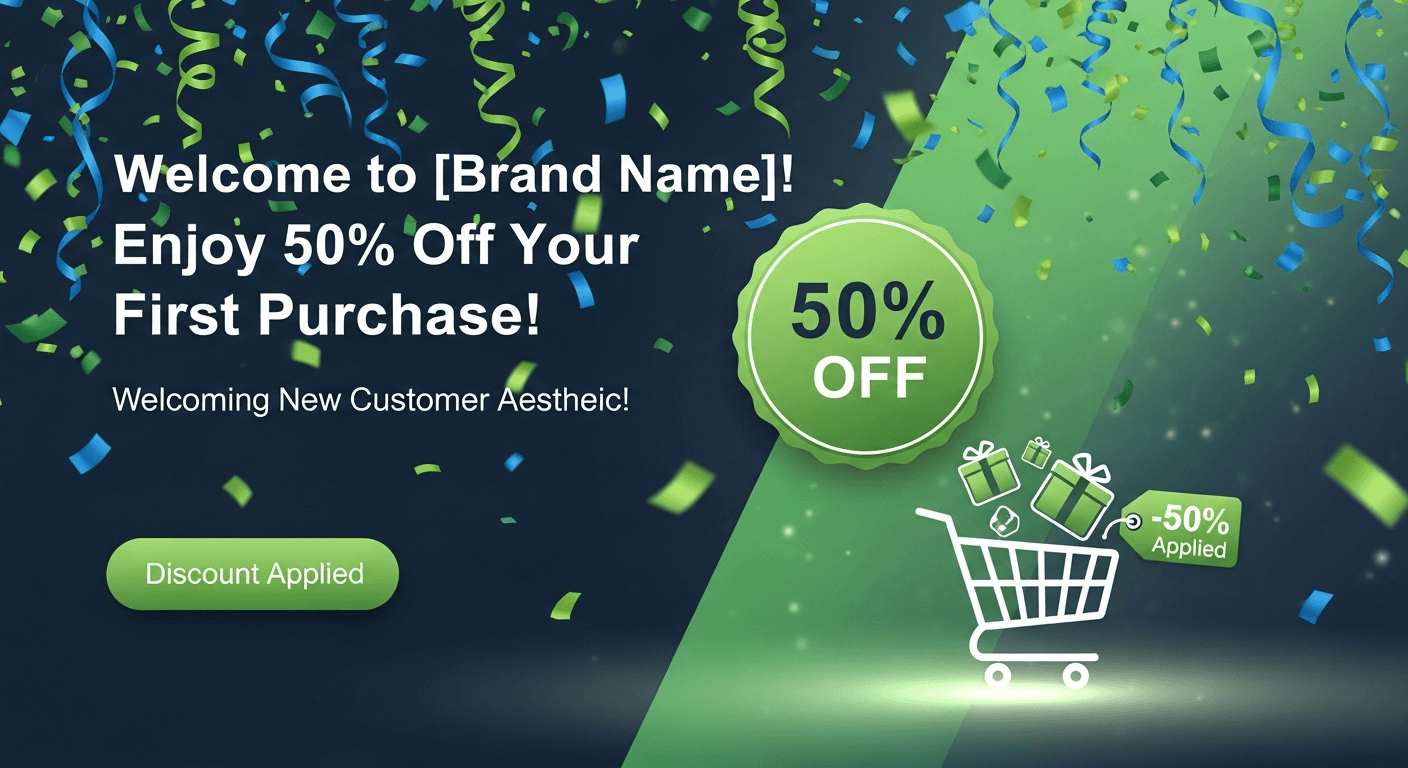 50% Off Your First Purchase - Welcome Bonus