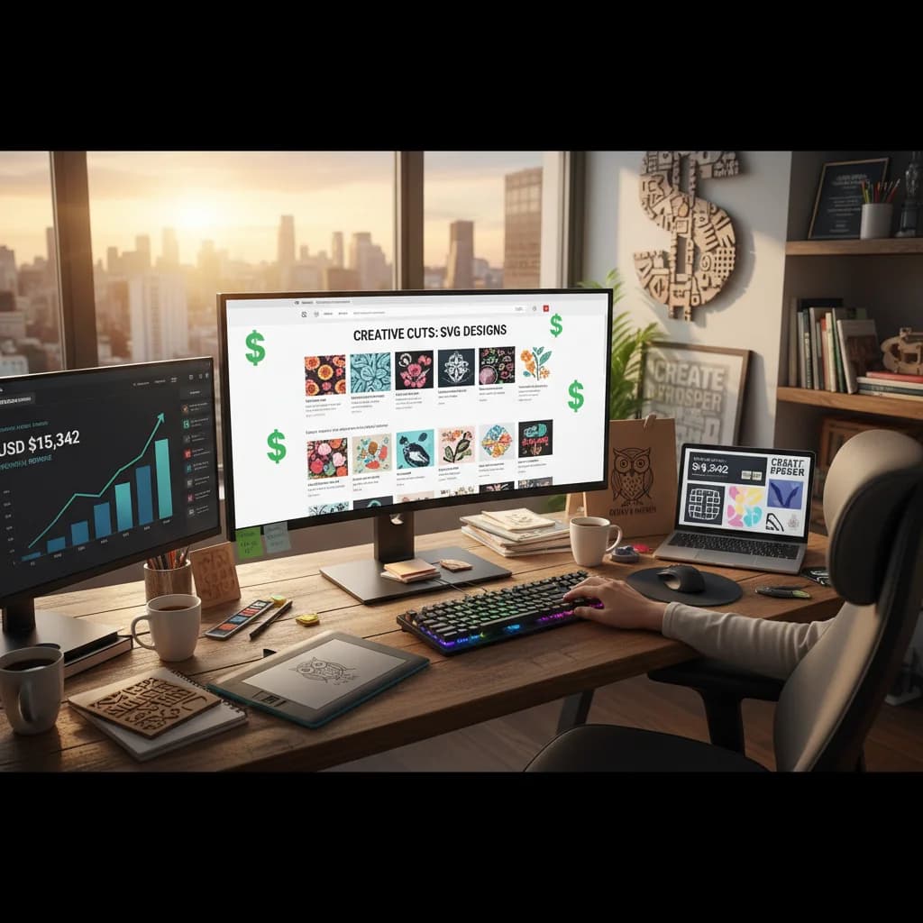 Geld verdienen mit SVGs 2026: Etsy, Gumroad, Creative Market und mehr