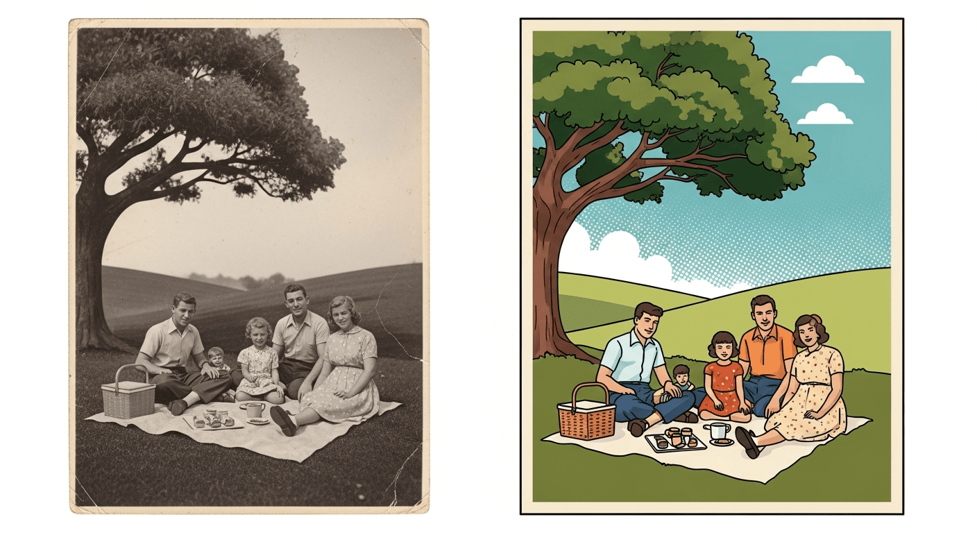 Vectorizing Vintage Photos: Restoration and Artistic Recreation