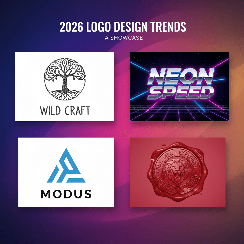 Logo Design Trends 2026: Hand-Drawn, Retro-Futurism & Neo-Minimalism