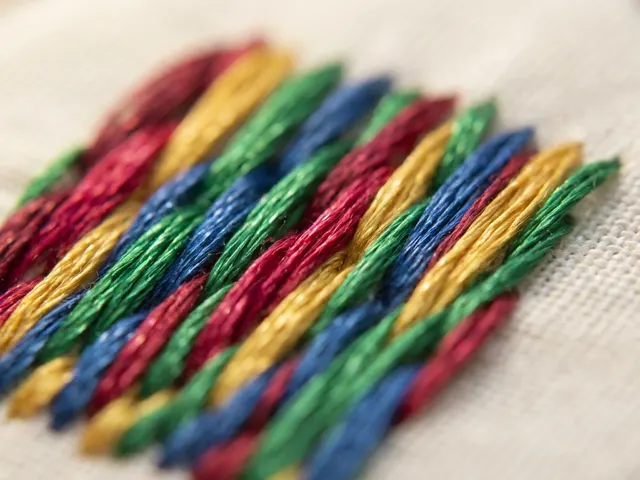Colourful embroidery threads