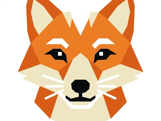 The fox as flat colour shapes