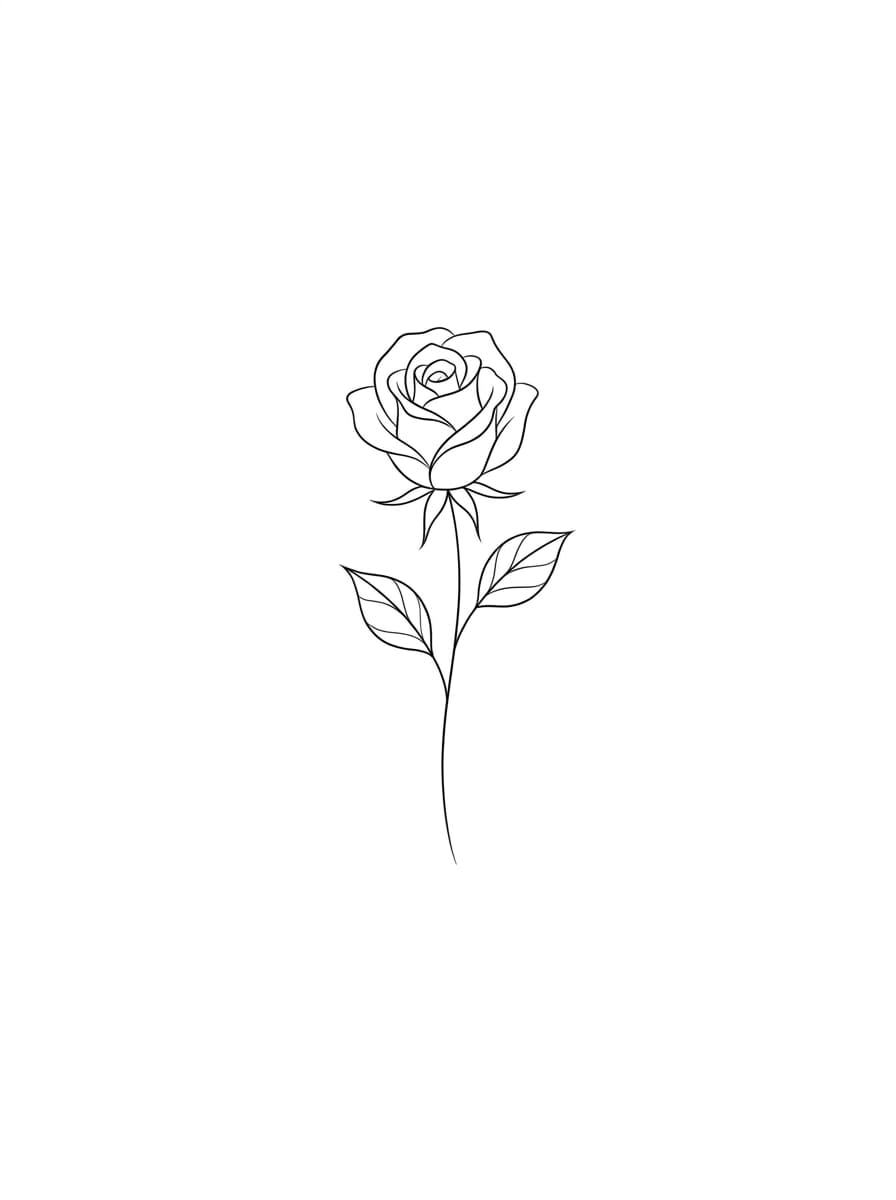 Fine line tattoo stencil linework example