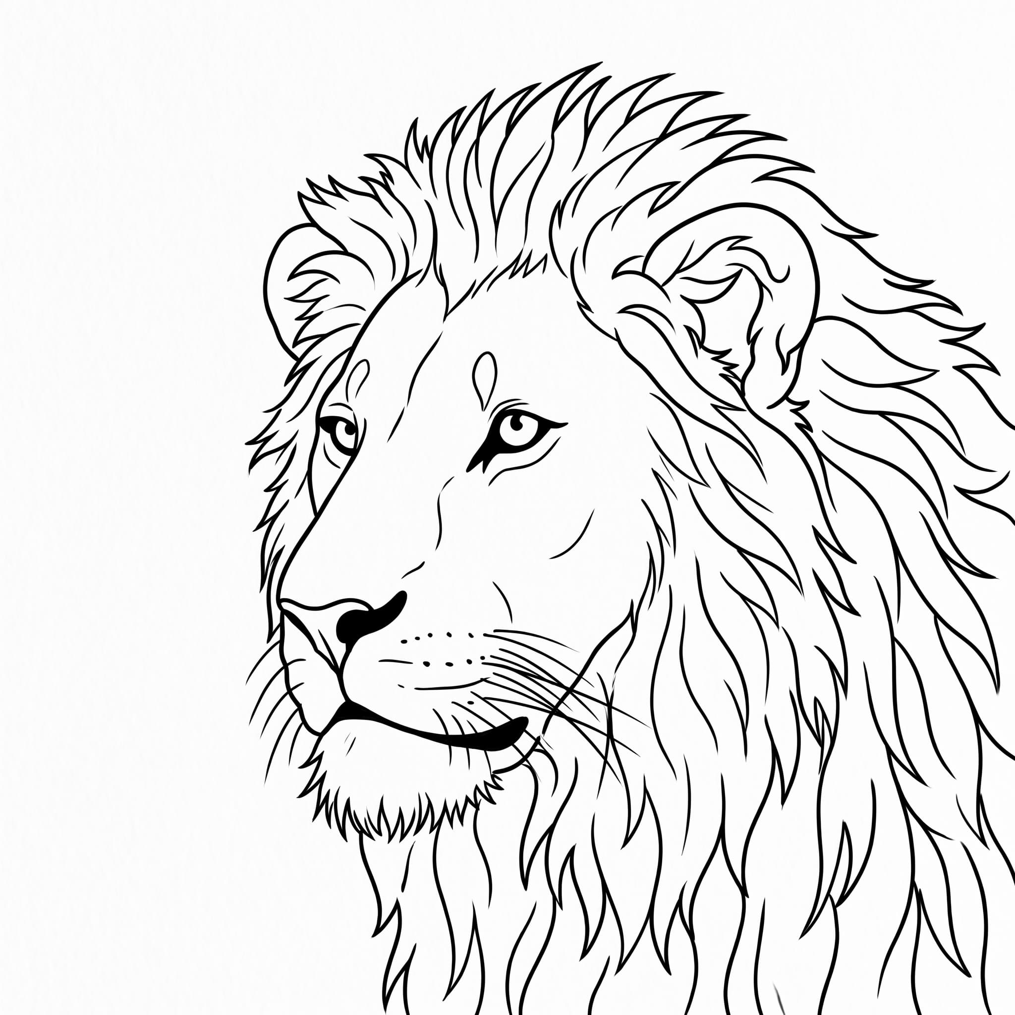 Lion tattoo stencil conversion, Linework