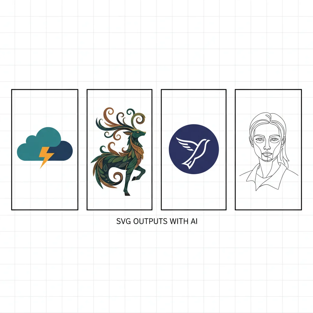 Output quality comparison across different AI SVG tools