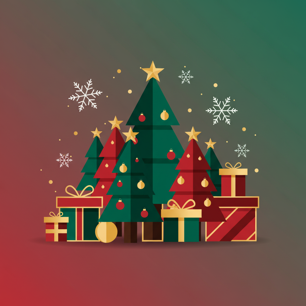 Christmas marketing graphics created with vector design tools