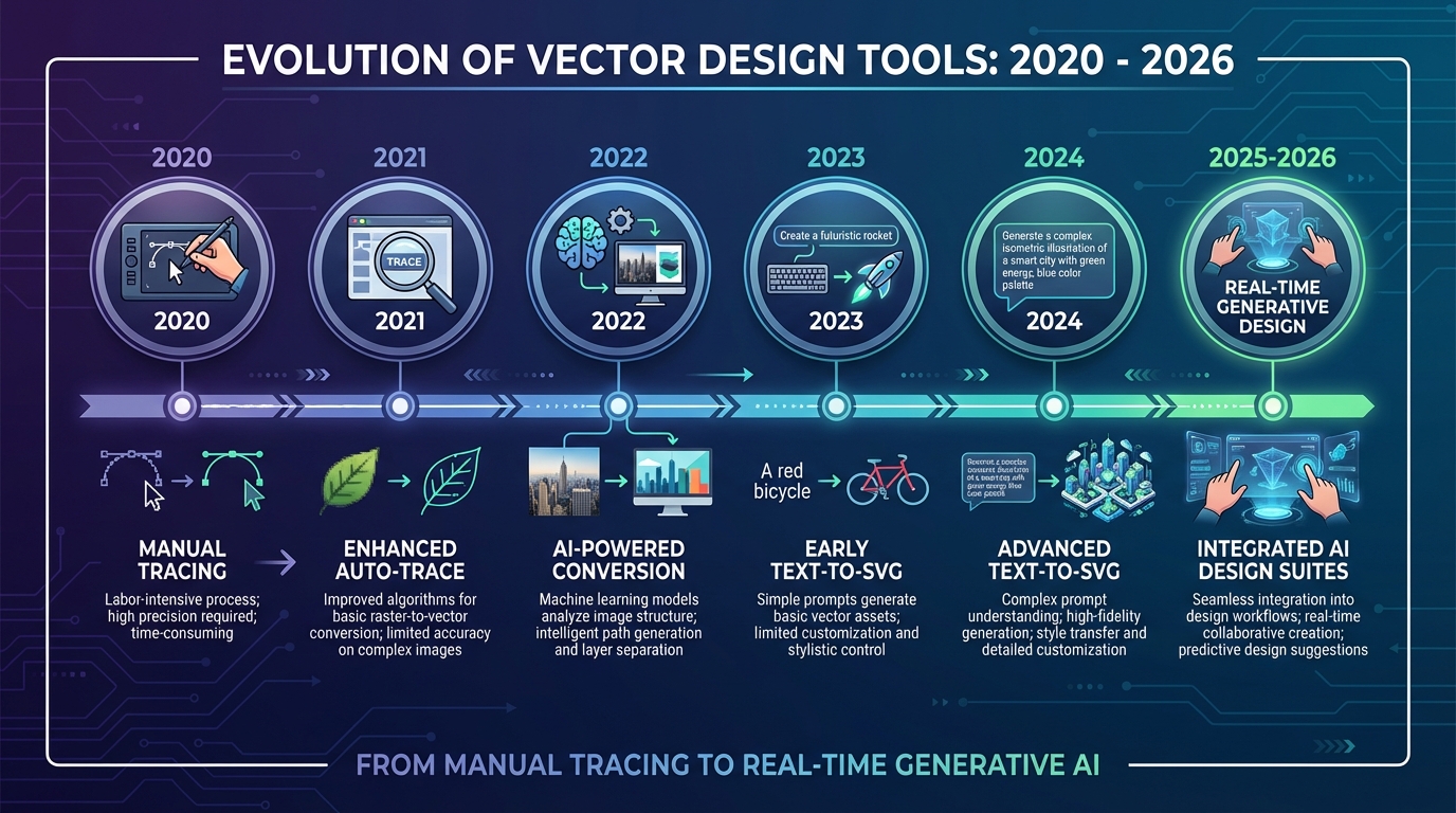 Zeitachse der Vektordesign-Evolution