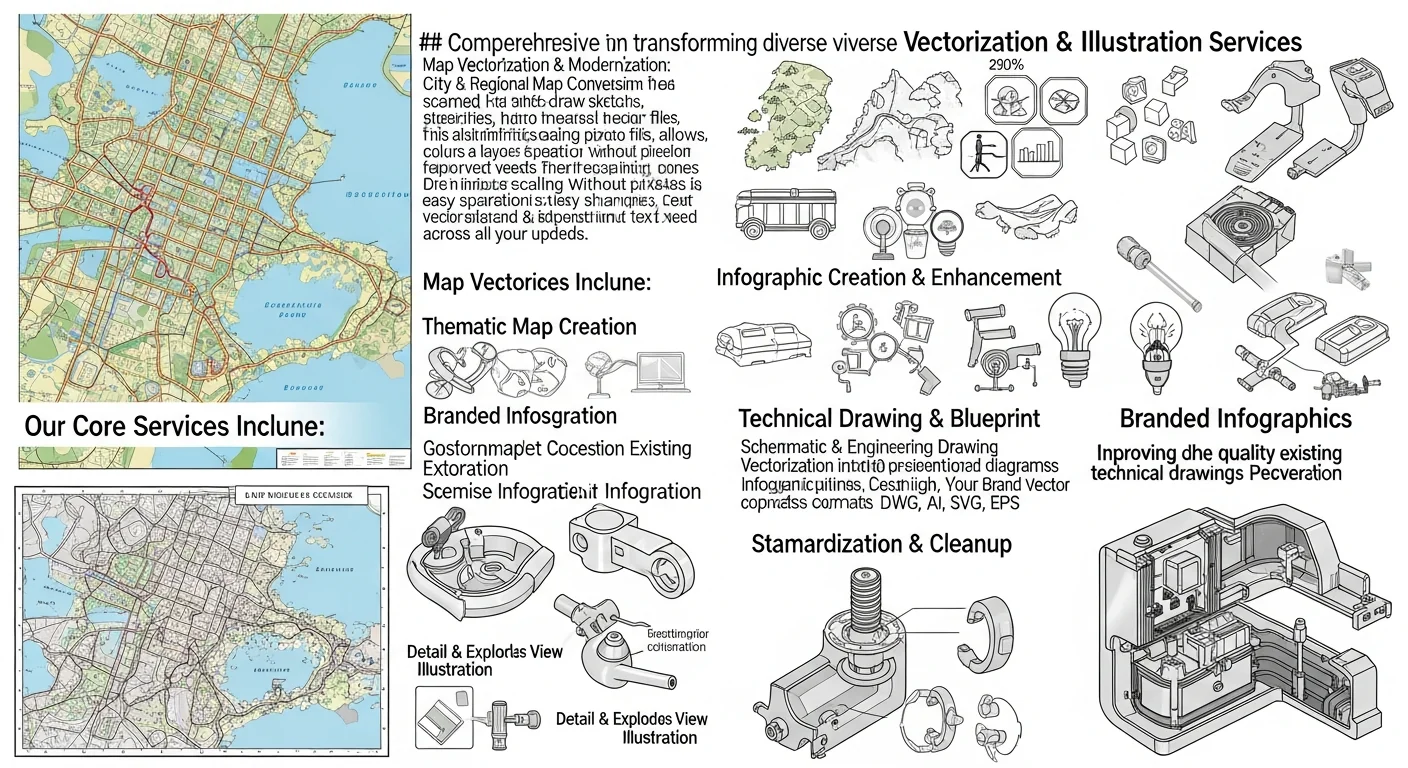 Mapas y diagramas convertidos a gráficos vectoriales
