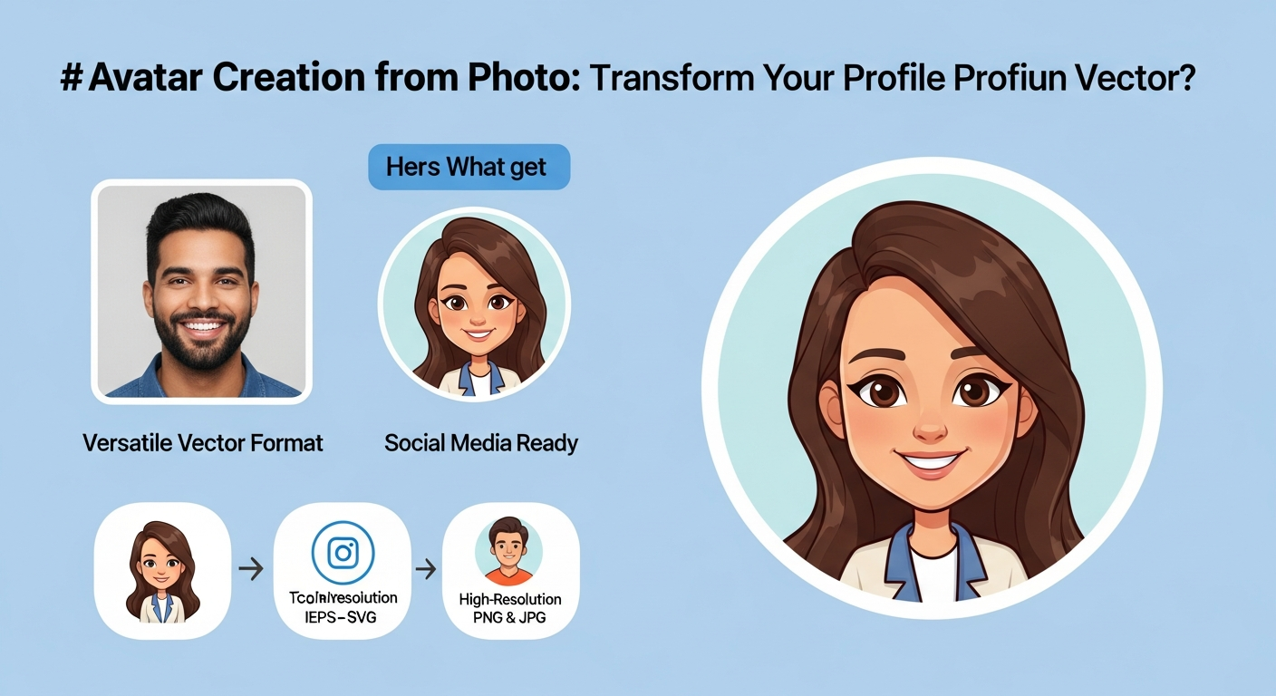 A professional photo transformed into a clean vector avatar