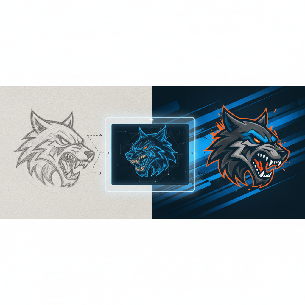 Sports team logo vectorization for merchandise and jerseys