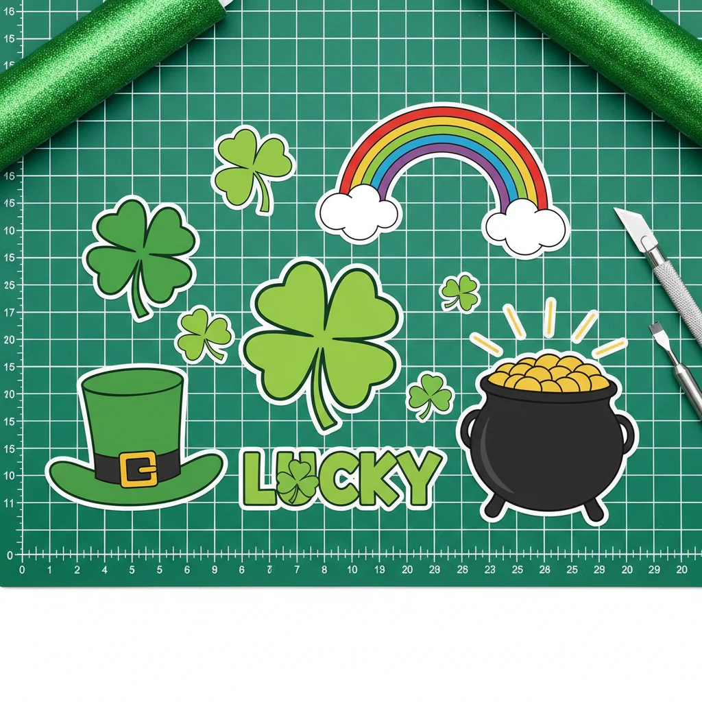 Collection of St. Patrick's Day SVG designs ready for cutting