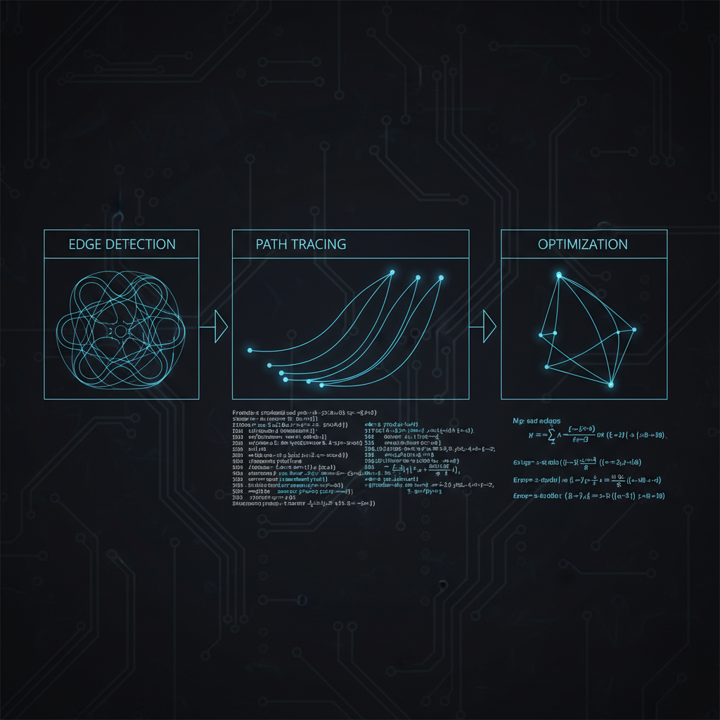How vectorization algorithms trace and convert raster images