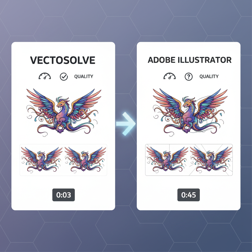 VectoSolve vs Adobe Illustrator Image Trace comparison